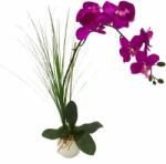  Orchidea Művirág 1 szálas fűvel kerek kaspóban 60cm - Többféle (20NOR)