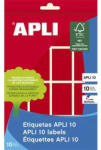 APLI Etikett, 25x40 mm, kézzel írható, színes, kerekített sarkú, APLI, piros, 128 etikett/csomag, APLI (LCA2756)