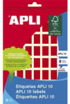 APLI Etikett, 12x18 mm, kézzel írható, színes, kerekített sarkú, APLI, piros, 448 etikett/csomag, APLI (LCA2752)
