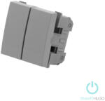 Smarthugo szürke dupla impulzus kapcsoló betét, Dupla nyomógomb betét - N101/2 (sh200424)