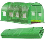 Ruhhy Kerti fóliasátor, csak fólia, 4, 5x2x2m, szúnyóghálós ablakok, vízálló, UV álló zöld