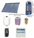 Sontec PACHET PANOU SOLAR cu 20 tuburi vidate SONTEC si boiler 150 litri cu 2 serpentine pentru 3-4 persoane