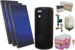 SUNSYSTEM Pachet sistem solar presurizat, 3 panouri solare plane Sunsystem PК SL FP 2.0, Boiler cu 2 serpentine Fornello SOL 300 LT 2S, controller, vas expansiune, grup pompare, aerisitor 1/2, antigel (3xPK-SL-