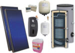SUNSYSTEM Pachet solar premium, presurizat, 2x panou plan Sunsystem PК SL FP 2.0, Boiler cu 2 serpentine Sunsystem SON 200 2S, controller, vas expansiune solar, vas expansiune sanitar, grup pompare Fornello (po