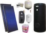 SUNSYSTEM Pachet solar premium, presurizat, 2x panou plan Sunsystem PК SL FP 2.0, Boiler cu 2 serpentine Fornello SOL 200 LT 2S, controller, vas expansiune solar, vas expansiune sanitar, grup pompare Fornello (