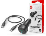 Hama szivargyújtó töltő adapter Type-C bemenettel + Type-C - Type-C kábel - 25W - HAMA Car Charger Kit with USB-C - fekete - nextelshop