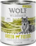 Wolf of Wilderness 12x800g 11 + 1 ingyen! Wolf of Wilderness nedves kutyatáp - Senior Green Fields - szabad tartású bárány & csirke