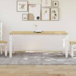 vidaXL Corona fehér tömör fenyőfa ebédlőasztal 180 x 90 x 75 cm (4005722) - pepita