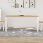 vidaXL Corona fehér tömör fenyőfa ebédlőasztal 160 x 80 x 75 cm (4005719) - pepita