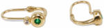 Ékszershop Zöld-fehér köves boutonos arany baba fülbevaló (1281223)