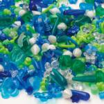 Playbox PlayBox: Műanyag fűzhető gyöngyök 1000db-os szett kék és zöld színekben (2462004)
