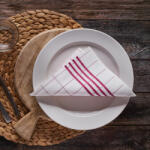 Mapelor Naturtex bambusz alapanyagú szalvéta 40x40 cm 50 lap/csomag - Gasztro fehér/bordó