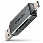  AXAGON CRE-DAC, USB-C + USB-A, 5 Gbps - MINI kártyaolvasó, 2 slot & lun SD/microSD, UHS-I támogatással