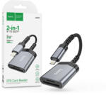 hoco. SD/microSD mermóriakártya-olvasó Lightning csatlakozóval - HOCO UA25 OTG Card Reader - fekete/szürke - nextelshop