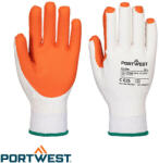 Portwest A135 Tough Grip strapabíró vastag latex tenyérmártott kesztyű 3131X - méret: 10 (fehér-narancs) (A135-10)