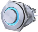 GAO Csengő nyomógomb beépíthető, fém, kék LED fénnyel 0083076302 (0083076302)