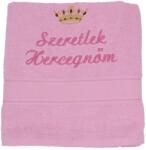 ARPEVÉ Kft Törölköző hímzett - Szeretlek Hercegnőm, korona - rózsaszín (THSZE2007)