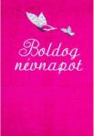 ARPEVÉ Kft Törölköző hímzett - Boldog névnapot, pillangók - pink (THBN3001)