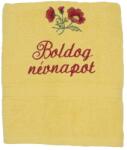 ARPEVÉ Kft Törölköző hímzett - Boldog névnapot, pipacs - napsárga (THBN3002)