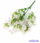  Apró virágos díszítő csokor 33 cm - Halvány rózsaszín