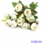  Vegyes színű kis rózsa csokor 30 cm - Fehér