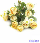  Vegyes színű kis rózsa csokor 30 cm - Vajsárga