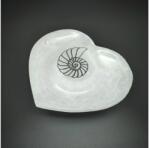 R. M. ékszer Ásványok Szelenit tál szív ammonitesz 10cm (109658)