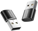 JOYROOM adapter 2db (Type-C aljzat - USB, adatátvitel és töltés, OTG) FEKETE S-H152 BLACK (S-H152 BLACK)