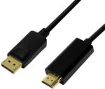 LogiLink DisplayPort kábel, DP/M-HDMI-A/M, 4K/30 Hz, fekete, 2 m