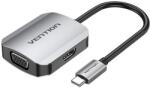 Vention USB-C - HDMI/VGA (0, 15m Szürke Aluminum Ötvözet) konverter