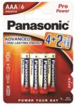 Panasonic LR03PPG/6BP 4+2F 1, 5V AAA/mikro tartós alkáli elem 6 db/csomag LR03PPG-6BP4-2-PAN (LR03PPG-6BP4-2-PAN)