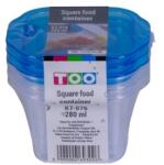 Too KT-076 3db-os 280ml-es négyzet alakú ételtároló doboz szett (KT-076) - pcx