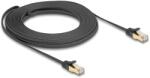 Delock RJ45 lapos hálózati kábel fonott borítással Cat. 6A U/FTP apa - apa 10 m fekete