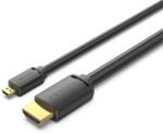 Vention HDMI-D/M - HDMI-A/M (4K, HD, fekete), 1, 5m, kábel