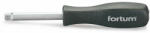 Fortum csavarhúzó markolat dugófejekhez, 1/4", 150 mm; racsnis karral hajtható FORTUM