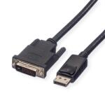 Roline Kábel DisplayPort - DVI (24+1), LSOH, M/M, fekete, 2m 11.04. 5772-20 (11.04.5772-20)