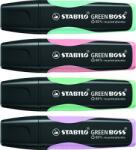 STABILO Szövegkiemelő készlet, 2-5 mm, STABILO "Green Boss Pastel", 4 különböző szín 6070/4-2 (6070/4-2)