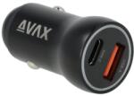 Avax CHG AVAX CC601B CARLY+ USB A + Type C 40W gyors autós töltő, fekete 5999574480279 (5999574480279)