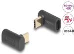 Delock Átalakító USB 40 Gbps Type-C male female PD 3.1 240W 90 fokos 8K 60Hz 60246 (60246)