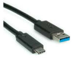 Roline USB-C 3.1/M - USB-A 3.0/M, (fekete), 0, 5m, kábel