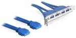 Delock Hátlapi USB kivezetés, 2x alaplapi csatlakozó, 4x USB 3.2 Gen1 82974 (82974)