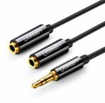 UGREEN AV123 AUX audio elosztó 3, 5 mm-es jack kábel 25 cm fekete (20816) UG20816 (UG20816)