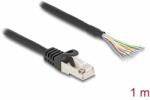 Delock RJ50 kábel apa - nyílt vezetékvég S/FTP 1 m fekete (80205) del80205 (del80205)