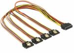 Delock 15 pin-es SATA kábel 15 pin-es SATA tápcsatlakozó kimeneti 4 x egyenes 50 cm (60158) DL60158 (DL60158)