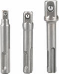 Extol dugókulcs adapter készlet 3db-os; 1/4" - 3/8" - 1/2", befogás: SDS Plus, Cr. V