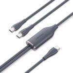 Vention USB-C 2.0/M - 2USB-C/M, (5A, szilikon, fekete), 1, 5m, kábel