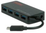 Roline USB 3.2 Gen 1 Hub, 4 port, C típusú csatlakozókábel tápellátással 14.02. 5035-5 (14.02.5035-5)