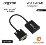 Lanberg APPROX Átalakító - VGA to HDMI Adapter + audio inpu APPC25 (APPC25)