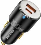  Essager ECCAC-QTZ01 USB Type-A / USB Type-C Autós töltő - Fekete (100W) (ECCAC-QTZ01)