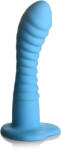 Simply Sweet Ribbed Silicone Dildo 7" Blue Dildo